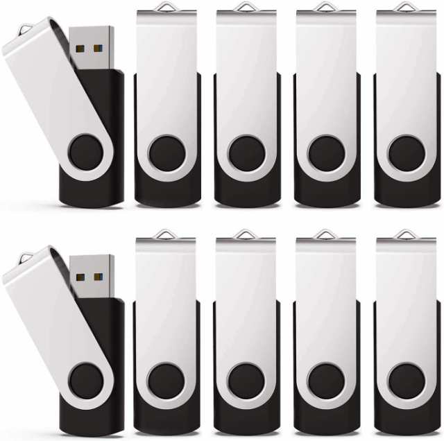 KEXIN？USBメモリ 32GB？10個セット USB？2.0？フラッシュドライブ？回転式？データ転送？USBメモリースティック？Windows？PCに対応（黒色）の通販は