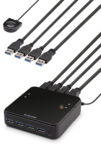 エレコム USB切替器 PC4ポート USB3.04ポート 手元スイッチ ブラック U3SW-T4の通販は