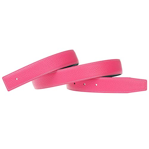 GangTu H フルグレインカウレザーベルト交換用ベルトストラップバックルなし幅 32mm ピンク レッドの通販は
