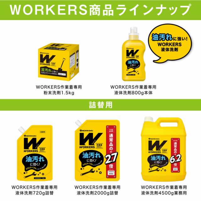 ワーカーズ WORKERS 作業着専用洗い 洗濯用 粉末洗剤1.5kg 152mm×94mm×137mmの通販はau PAY マーケット - 陽架里  | au PAY マーケット－通販サイト