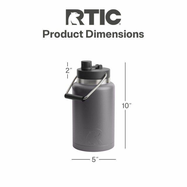 RTIC 水差し ハンドル付き ハーフガロン グラファイトマット 大型