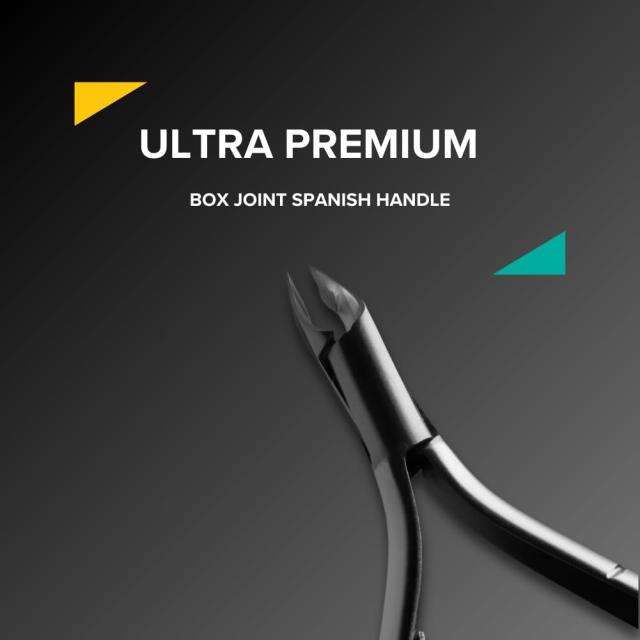 Rui Smiths Ultra-Premium ステンレス鋼キューティクルニッパー -スパニッシュハンドル、丸型ボックスジョイント、マットクロームメッキ