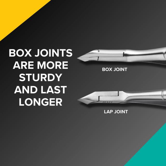 Rui Smiths Ultra-Premium ステンレス鋼キューティクルニッパー -スパニッシュハンドル、丸型ボックスジョイント、マットクロームメッキ