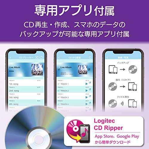 送料無料]ロジテック 音楽CD取り込みドライブ WiFi 5Ghz対応 11ac iOS