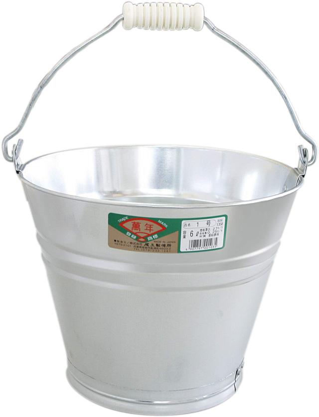 尾上製作所(ONOE) 20個入り バケツ1号 G-B-6 6リットル ガーデニング 園芸 キャンプ 曲がり・折れ・火に強い トタン製 口径25.8 x 底径1