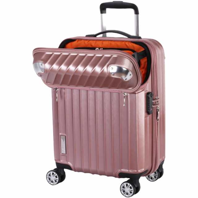 トラベリスト スーツケース ジッパー オープン モーメント 機内持ち込み可 35L 54 cm 3.4kg ピンクヘアラインエンボスの通販は