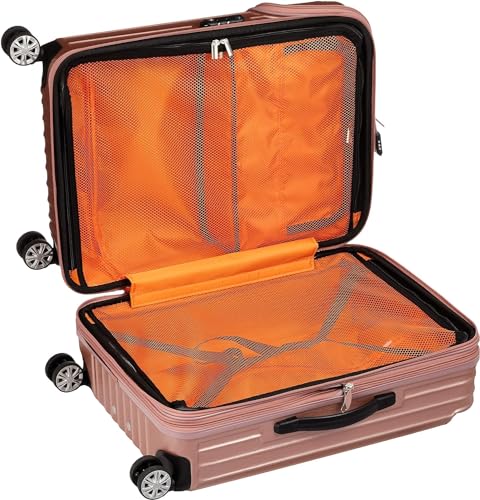 トラベリスト スーツケース ジッパー オープン モーメント 拡張機能付き 61L 64 cm 4.3kg ピンクヘアラインエンボス