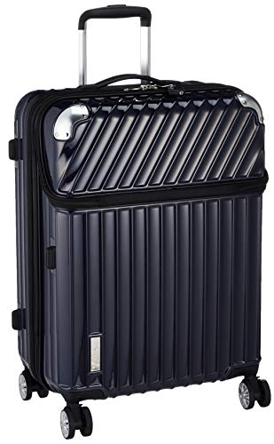トラベリスト スーツケース ジッパー オープン モーメント 拡張機能付き 61L 64 cm 4.3kg ネイビーカーボン