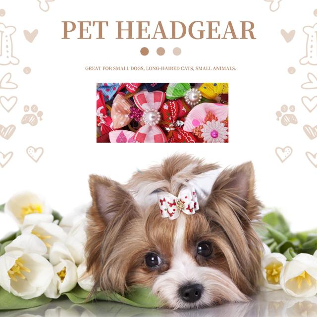 Kingsie 犬用リボン ヘアバンド 20点セット ペット用 カラフル