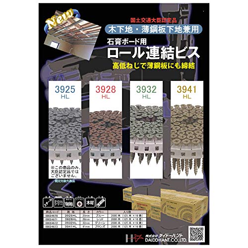 ダイドーハント (DAIDOHANT) 大臣認定品 ロール連結ビス 3941HL ダイドーハント (DAIDOHANT) 大臣認定品 ロール連結ビス 3941HL