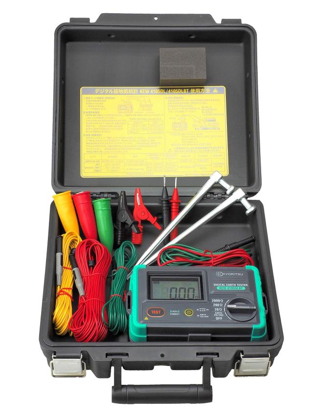 共立電気計器 接地抵抗計 4105A ●KYORITSU/共立電気計器 4105A デジタル接地抵抗計 付属品あり 計測 測定 通電確認のみ【11056870】