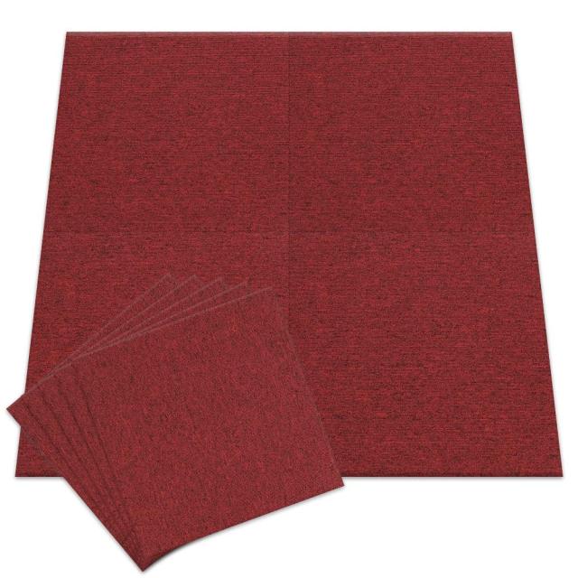 【20個セット】アイリスプラザ タイルカーペット レッド 50×50？ TKP-PP50