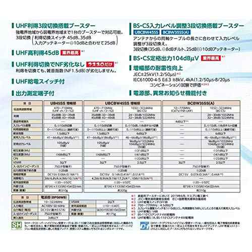 マスプロ 4K・8K衛星放送(3224MHz)対応 UHF・BS・CSトリプルブースター