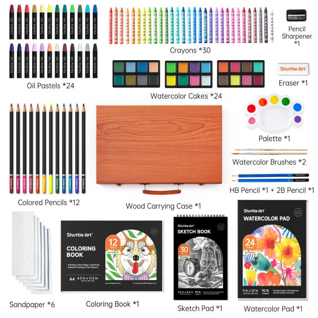 Shuttle Art お絵かきセット アートセット 画材セット 118点 色鉛筆