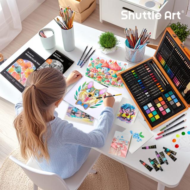Shuttle Art お絵かきセット アートセット 画材セット 118点 色鉛筆