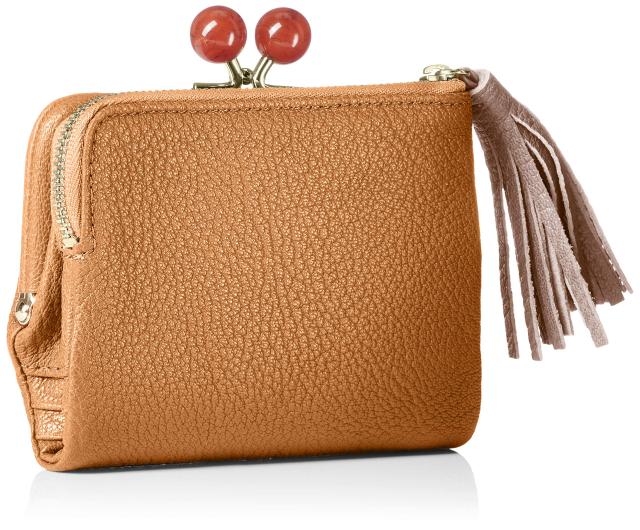 ペルケ アクリル玉がま口2つ折り財布 財布 レディース 本革 08-06