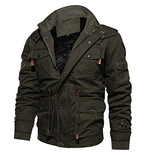 KEFITEVD メンズ 中綿コート 裏ボア 防寒ブルゾン 暖かい ライダース 防風 カーゴジャケット 立ち襟 アウター 秋冬用 ワークウェア 作 KEFITEVD メンズ 中綿コート 裏ボア 防寒ブルゾン 暖かい ライダース