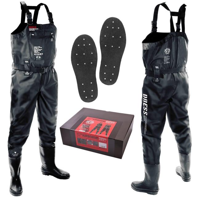 ドレス フェルトスパ イク ウェーダー チェ ストハイウェーダー AIRBORNE XL フェルトスパ イク 【身長】 175~180 【ブーツ】 27~27.5 の通販は 9,746円