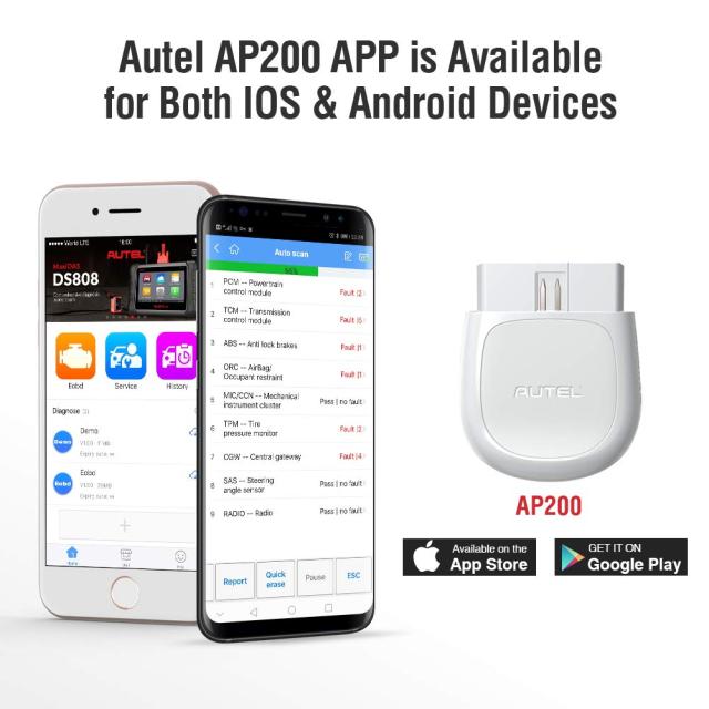 Autel AP200 Bluetooth OBD2スキャナー コードリーダー フルシステム