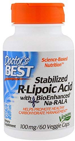 ベスト 安定型 R型 アルファ リポ酸（Na-RALA）100mg 60ベジカプセル ドクターズベスト(Doctor’s Best) [並行輸入品] -2 Packs