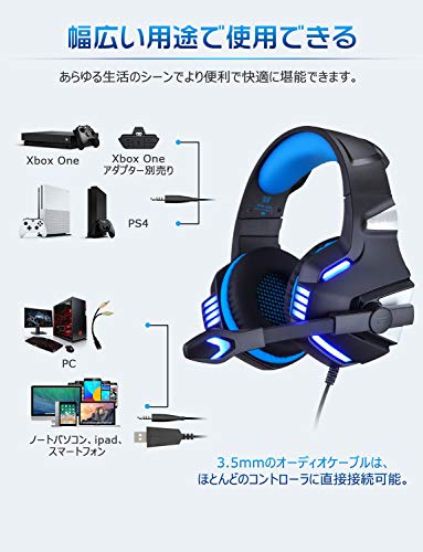 令和 モデル】 ゲーミングヘッドセット ps4 ヘッドセット 有線 ps5 LED