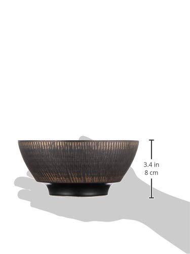 有田焼 李壮窯 究極の ラーメン鉢 黒釉吹飛び鉋 直径約18×高さ8cm ラーメン丼 どんぶり 器 陶器 電子レンジ 食洗機対応 日本製 R0_4
