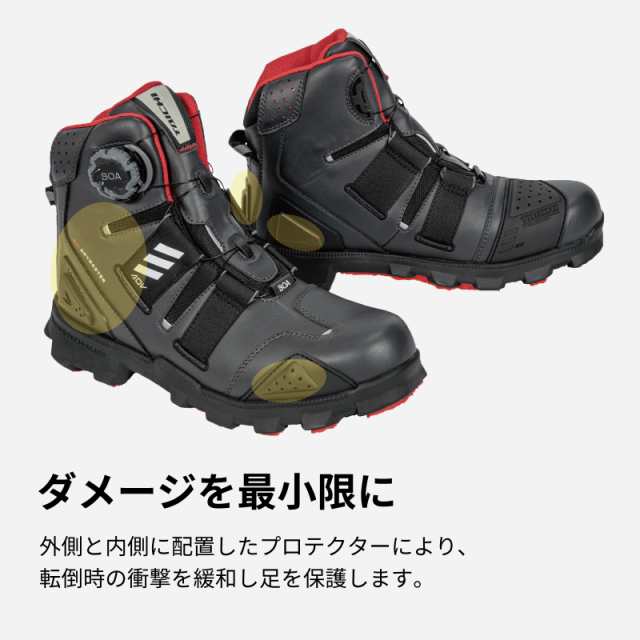 RSタイチバイク ライディングシューズ 靴防水 プロテクター内蔵 BOAダイヤル RSタイチ(RS TAICHI) バイク ライディングシューズ 靴 防水