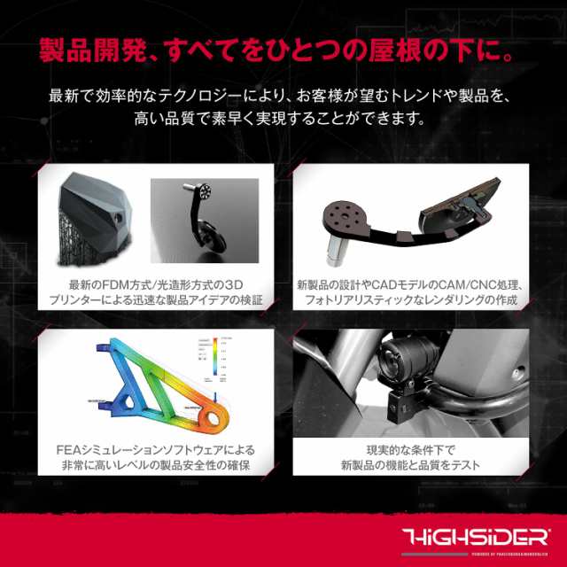 [送料無料]デイトナ(Daytona) HIGHSIDER(ハイサイダー) バイク用 ロッドミラー 