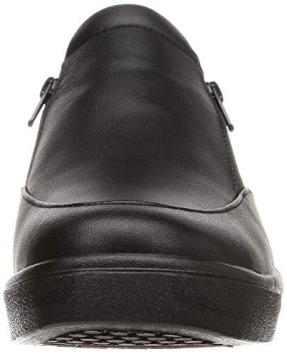 スポルス スニーカー 日本製 撥水 本革 4E ファスナー付 22~25cm レディース SP9030 ブラック 25.0cm