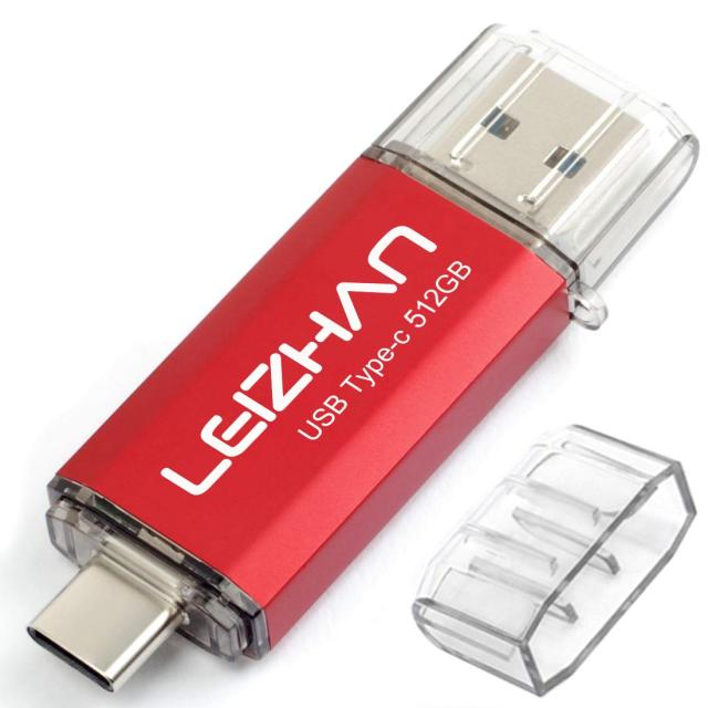 LEIZHAN TYPE-C USB メモリー・フラッシュドライブ 512G ブラック 人気USB 高速転送 OTG 3.0携帯電話 コンピューター用 容量不足解消 マ