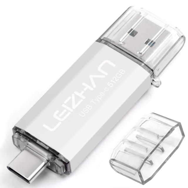 LEIZHAN TYPE-C USB メモリー・フラッシュドライブ 512G ブラック 人気USB 高速転送 OTG 3.0携帯電話 コンピューター用 容量不足解消 マ