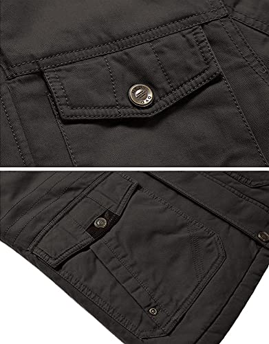 KEFITEVD 裏ボアジャケット マチポケット スリム 作業着 ストリート