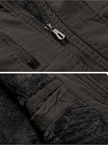 KEFITEVD 裏ボアジャケット マチポケット スリム 作業着 ストリート ライダース アメリカン フィールドジャケット 立襟 メンズ グレー KEFITEVD 裏ボアジャケット マチポケット スリム 作業着 ストリート