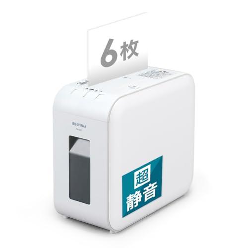 アイリスオーヤマ 静音シュレッダー 家庭用 細断枚数6枚 クロスカット 連続使用10分 CD/D V D/BD細断可能 ダストボックス7.5L A4/60枚収容