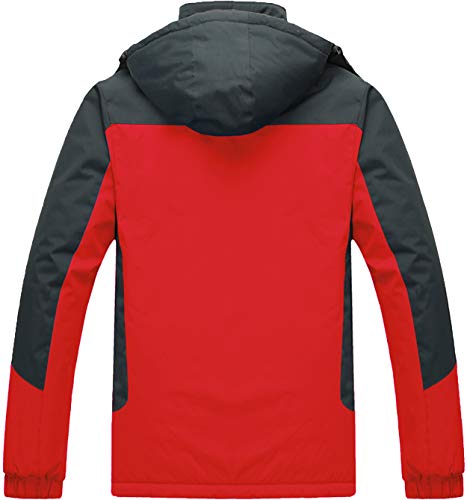 TACVASEN ジャケット バイカラー メンズ 自転車 ジャンパー 綺麗 ヤッケ 防寒 カジュアルアウター 帽子 普段着 着心地がいい 上着 レッ TACVASEN ジャケット バイカラー メンズ 自転車 ジャンパー 綺麗