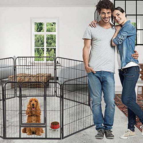 ペットフェンス 中大型犬用— ペットケージ パネル8枚 ペットサークル 四角ポール 折り畳み式 ペットフェンス ゲージ サークル トレーニン_7