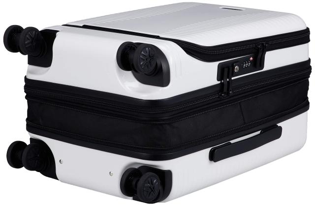 ワールドトラベラー スーツケース プリマス エキスパンダブル キャスターストッパー付 機内持ち込み可 35L 3.7kg ホワイト