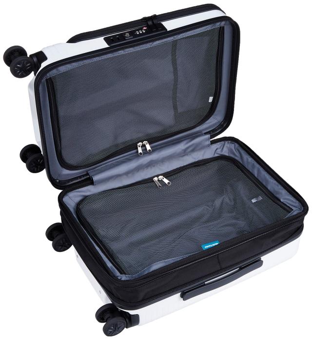 ワールドトラベラー スーツケース プリマス エキスパンダブル キャスターストッパー付 機内持ち込み可 35L 3.7kg ホワイト