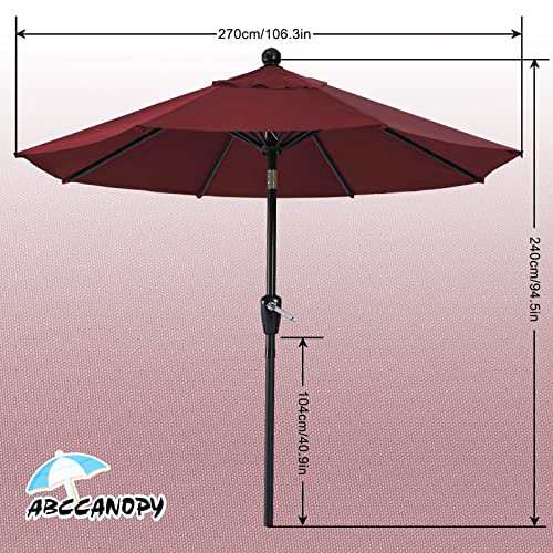 ABCCANOPY アルミ製 パラソル ガーデンパラソル 230／270ｃｍ 釣り傘 ビーチパラソル 角度調節 アルミ製 庭傘 アウトドア キャンプ  日除｜au PAY マーケット