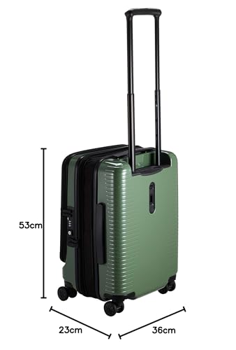 ワールドトラベラー スーツケース プリマス エキスパンダブル キャスターストッパー付 機内持ち込み可 35L 3.7kg グリーン