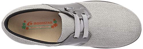 ムーンスター スニーカー 日本製 幅広 3E 軽量 ゴム紐 22~25cm レディース らくらくL018 グレイ 23.0cm