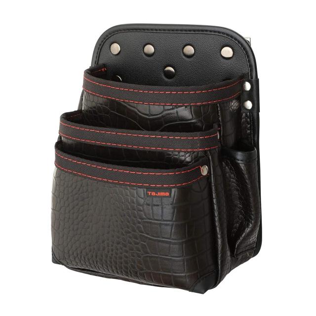 タジマ セフシステム 着脱式腰袋 クロコ 2段大 高強度でしなやかな高耐久合成皮革 SFKBG-3L 着脱楽々 ベルトに後から装着可能 腰道具の組