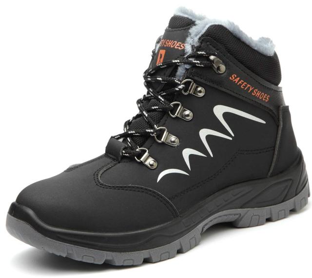 ブルーポメロ 安全靴 ハイカット あんぜん靴 作業靴 メンズ 防寒 黒 通気 滑り止め 耐油 裏起毛タイプ 678ブラック 27.5の通販は