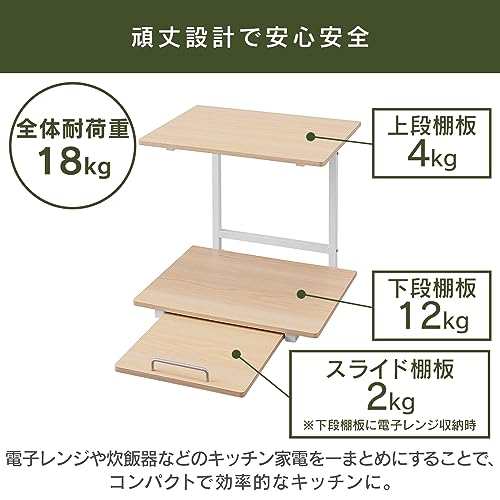 アイリスオーヤマ レンジ上ラック 冷蔵庫上ラック 温めた料理を置けるトレー付き キッチン収納 ホワイト/ナチュラル  幅47.4×奥行43.4×の通販はau PAY マーケット - GR ONLINE STORE au PAY マーケット店 | au PAY  マーケット－通販サイト