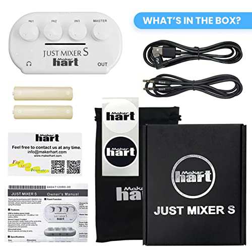 Maker hart Just Mixer S ステレオ3入力/2出力 超小型音声ミキサー/電池とUSB電源可能オーディオミキサーの通販はau PAY  マーケット - famille | au PAY マーケット－通販サイト