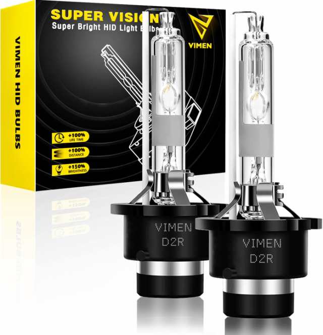 VIMEN D2R HID バルブ 6000K 35W 純正交換用 車検対応 ヘッドライト12V車用 高輝度 爆光 明るい HID 電球 2個入