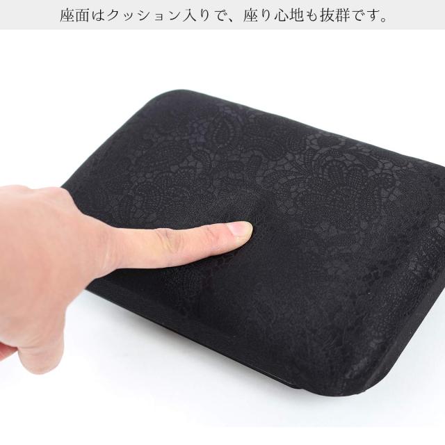 正座椅子 折りたたみ 携帯 軽量 コンパクト 黒 携帯 レディース メンズ クッション_2