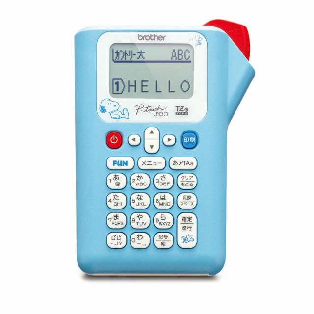 ブラザー工業 ラベルライター ピータッチ PT-J100SNL スヌーピーライトブルー(3.5mm~12mm幅/TZeテープ)の通販は