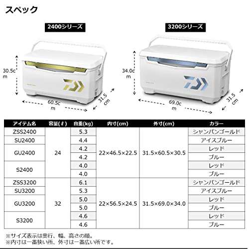 ダイワ(DAIWA) クーラーボックス ライトトランクα S3200 ブルー 釣り