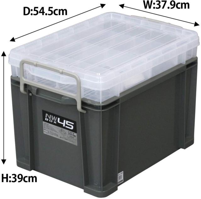 JEJアステージ 収納ボックス NWボックス #45 グレー 奥行54.5×高さ39×幅37.9cm 4個セット アウトドア カー用品 収納 ホビー DIY_2
